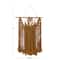 Brown Fabric Handmade Intricately Weaved Macrame Wall Decor with Beaded Fringe Tassels 27" x 1" x 49"